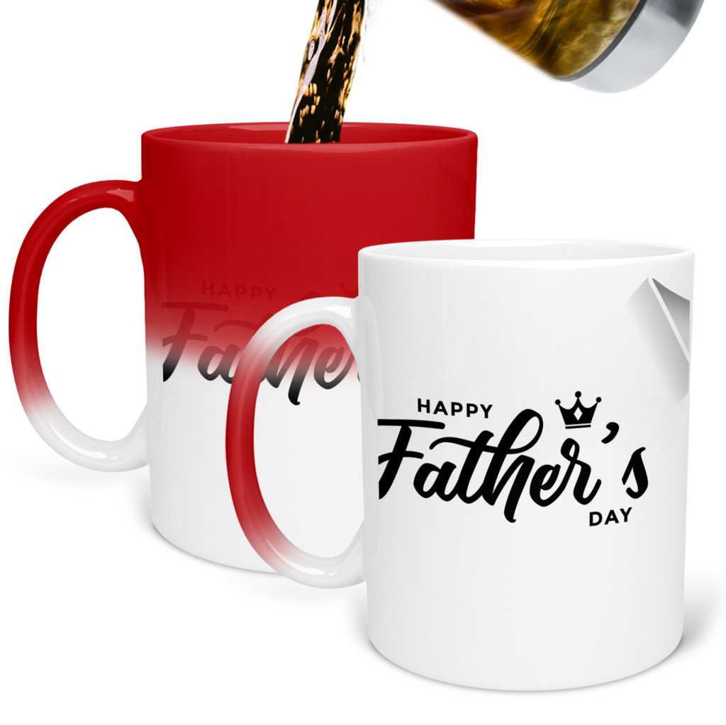 Printed Ceramic Coffee Mug | Happy Fathers Day | For Loved Ones | Happy Fathers Day with Black Tie| 325 Ml.